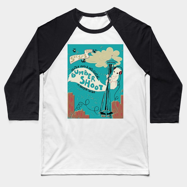 Bumbershoot Poster Baseball T-Shirt by SimplyKitt